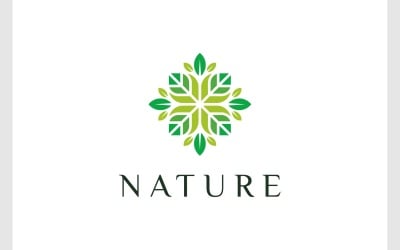 Logo della decorazione della foglia del fiore della natura