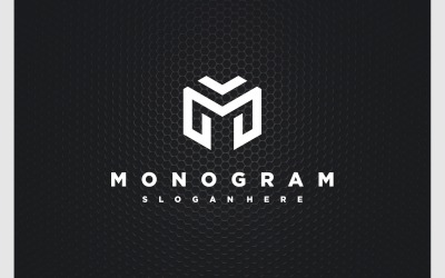 Logo monogramme géométrique lettre M