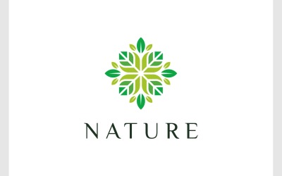 Natuur bloem blad decoratie logo