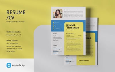 Özgeçmiş / CV PSD Tasarım Şablonları Cilt 215