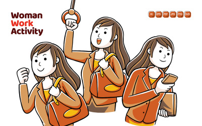 Woman Work Activity Vector Pack #01