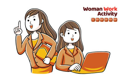 Vektorpaket „Arbeitsaktivität für Frauen“ Nr. 02
