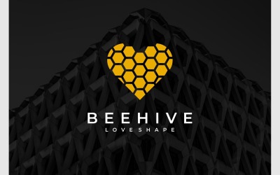 Beehive Honeycomb Love Logo