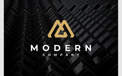 Bokstaven MC CM Modern geometrisk logotyp