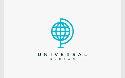 Einfaches Globus-Erde-Global-Welt-Logo