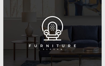 Elegant logotyp för stolssoffa möbel
