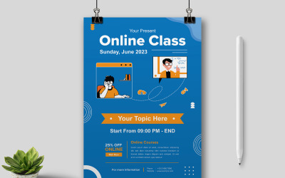 Flyer-Vorlage für Online-Klassenpräsentationen