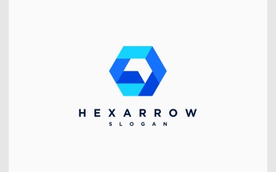 Hexagon Arrow Up Modern Logotyp