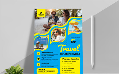 Layout do modelo de design de folhetos de viagem