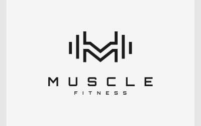 Letra M Barbell Fitness Logo