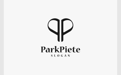 Letter PP spiegel minimalistisch logo
