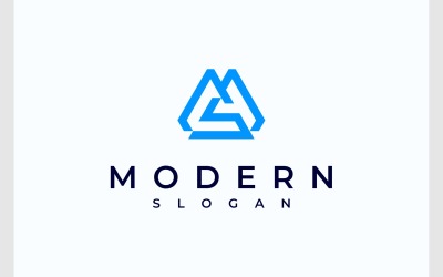 Lettre MS Logo Géométrique Moderne