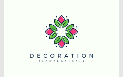 Logo di bellezza foglia fiore di loto
