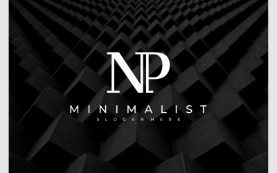 Logotipo de monograma minimalista de letra NP