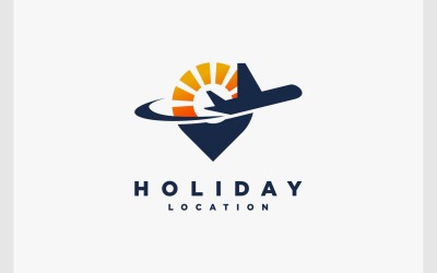Logotipo do local de férias para viagens de avião