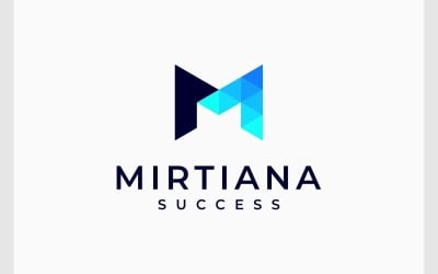 M harfi başarı ok logosu