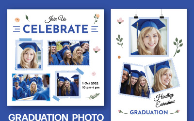 Modelo de Folheto - Colagem de Fotos de Graduação