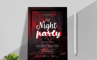 Nachtclub partij flyer sjabloon lay-out