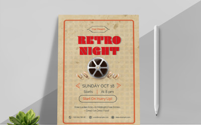 Party-Flyer-Vorlage im Retro-Stil
