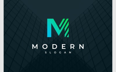 Písmeno M Počáteční Moderní Logo