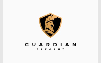 Spartaans schild gouden embleem logo