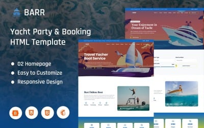 Barr - Modelo de Página de Destino para Festas e Reservas em Iates