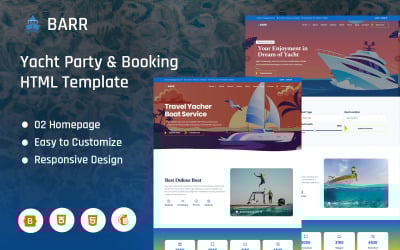 Barr – Yachtparty- und Buchungs-Landingpage-Vorlage