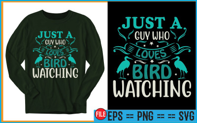 Design exclusivo de camiseta apenas um cara que adora observar pássaros