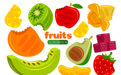 Ilustración del paquete de vectores de frutas #01