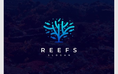 Logo sous-marin des récifs coralliens