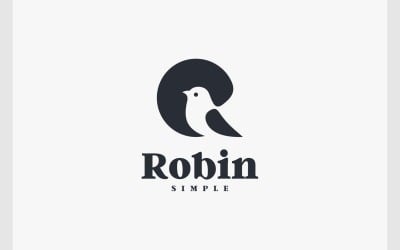 Simple Bird Negative Space Logo