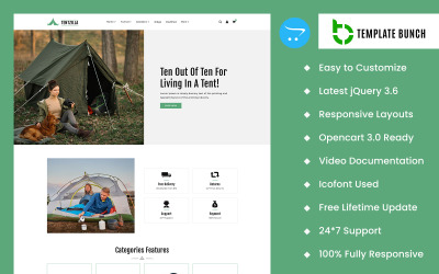 Tent Zilla - Tema responsivo Store Opencart para comércio eletrônico