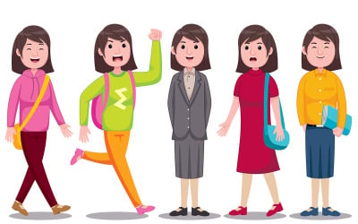 Young Woman Student Vector Illustration