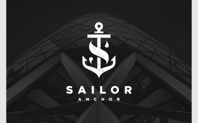 Буква S Якорь Моряк Военно-Морской Логотип