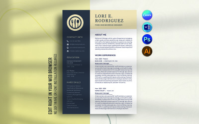 Food and Beverage Manager Canva Resume Template