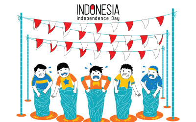 Indonesiens självständighetsdag vektorillustration #04