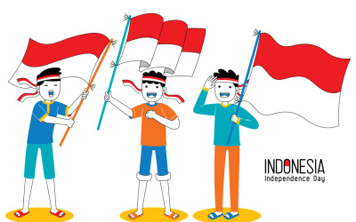 Den nezávislosti Indonésie vektorové ilustrace #11