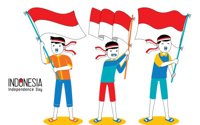 Endonezya Bağımsızlık Günü Vektör İllüstrasyon #13