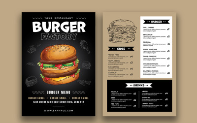 Layout do modelo de menu de hambúrguer