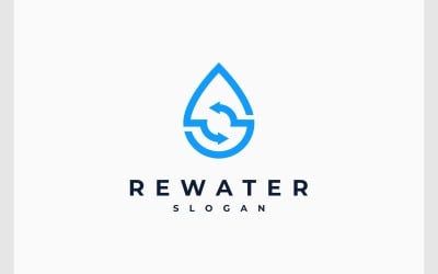 Logo De Flèche De Recyclage D&amp;#39;Eau Goutte