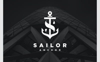 Logo navale del marinaio di ancoraggio della lettera S