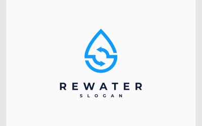 Logo strzałki recyklingu kropli wody