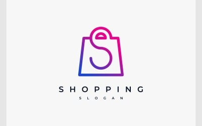 Logotipo da sacola de compras com letra S