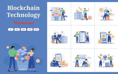 M503_Blockchain Teknolojisi İllüstrasyon Paketi