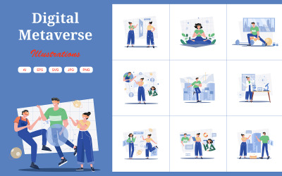M504_Digital Metaverse İllüstrasyon Paketi