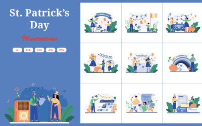 M512_St. Patrick&amp;#39;s Day Illustration Pack