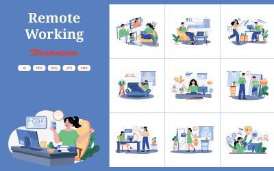 M527_Remote Working Illustration Pack