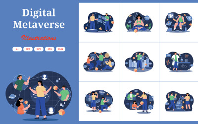 M529_Digital Metaverse İllüstrasyon Paketi