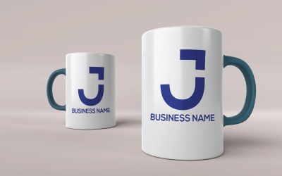 Benzersiz J harfi logo şablonu tasarımı