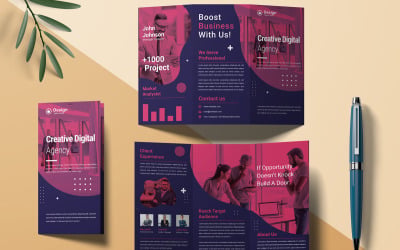 Brochure aziendale a tre ante - Layout di progettazione